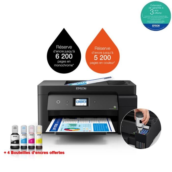 IMPRIMANTE JET D'ENCRE EPSON ECOTANK L14150 4EN1 A3+ COULEUR WI-FI