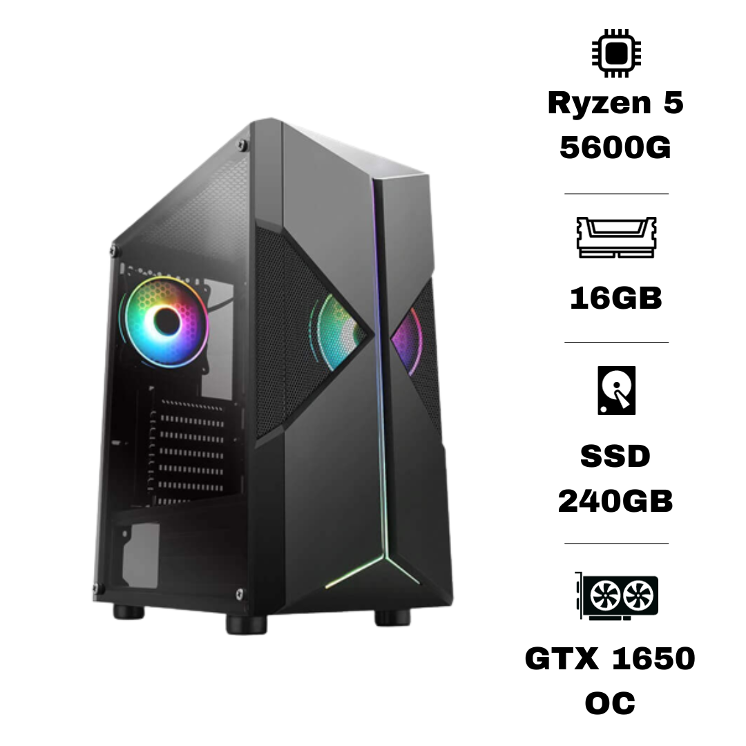 pc gamer ryzen 5 5600g 16gb ram gtx 1650