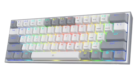 Clavier Gamer - Mécanique REDRAGON K617 FIZZ 60% RGB WHITE & GREY