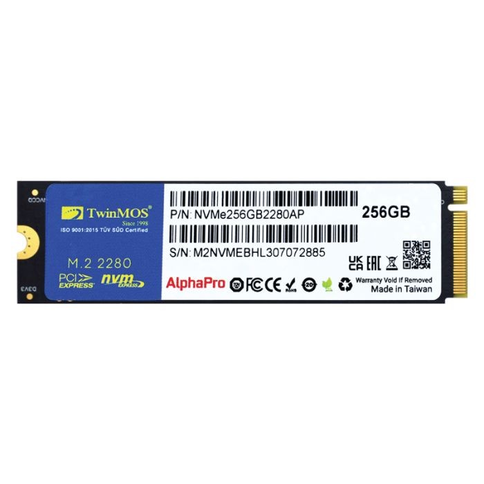 DISQUE DUR INTERNE TWINMOS ALPHAPRO NVME 256GO SSD M.2 PCIE