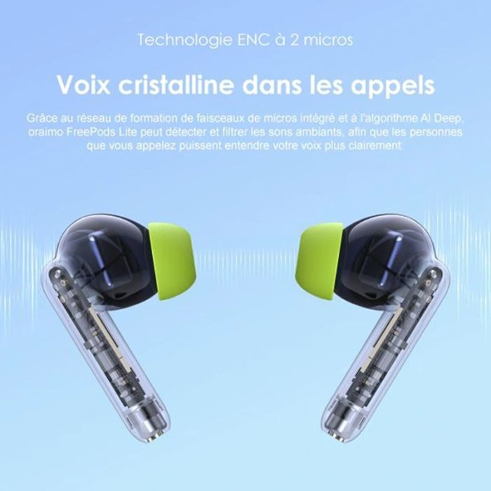 ÉCOUTEURS SANS FIL ORAIMO FREEPODS LITE OTW-330 - BLEU NÉBULEUSE