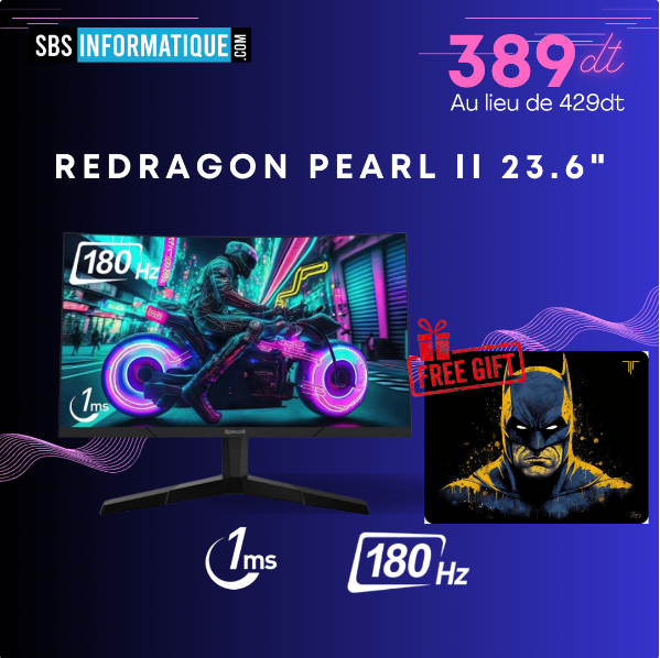REDRAGON PEARL II 23.6" 180Hz-FREE SYNC, VA LED CURVED