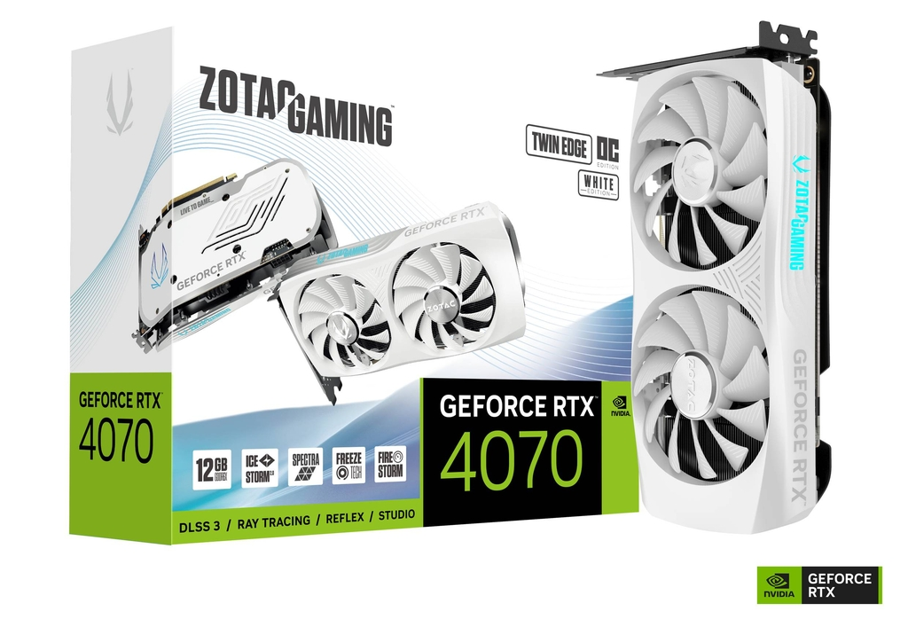 Carte Graphique - ZOTAC GeForce RTX 4070 Twin Edge OC 12G - White