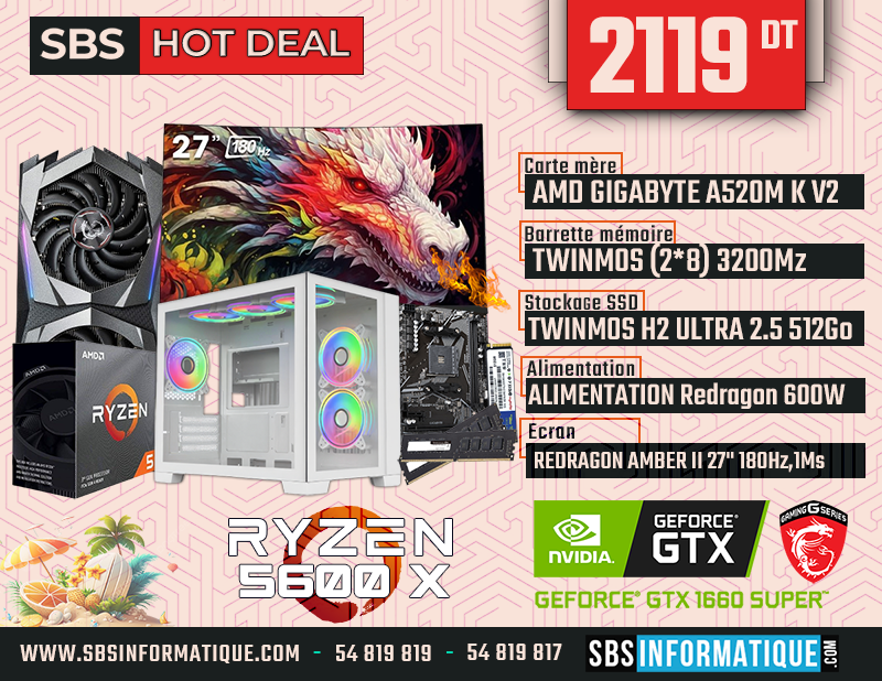 PC GAMER HOT DEAL - Ryzen5 5600X - GTX 1660 SUPER - 16Gb - 512 Gb