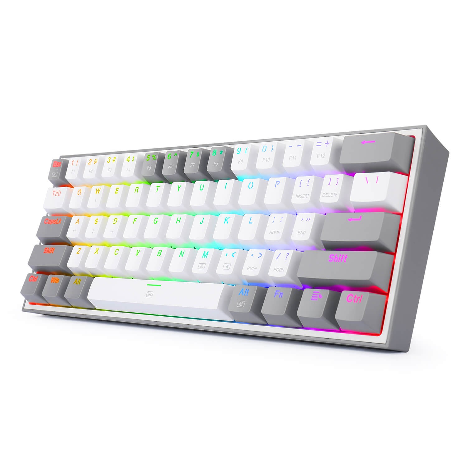 Clavier Gamer - Mécanique REDRAGON K617 FIZZ 60% RGB WHITE & GREY AZERTY