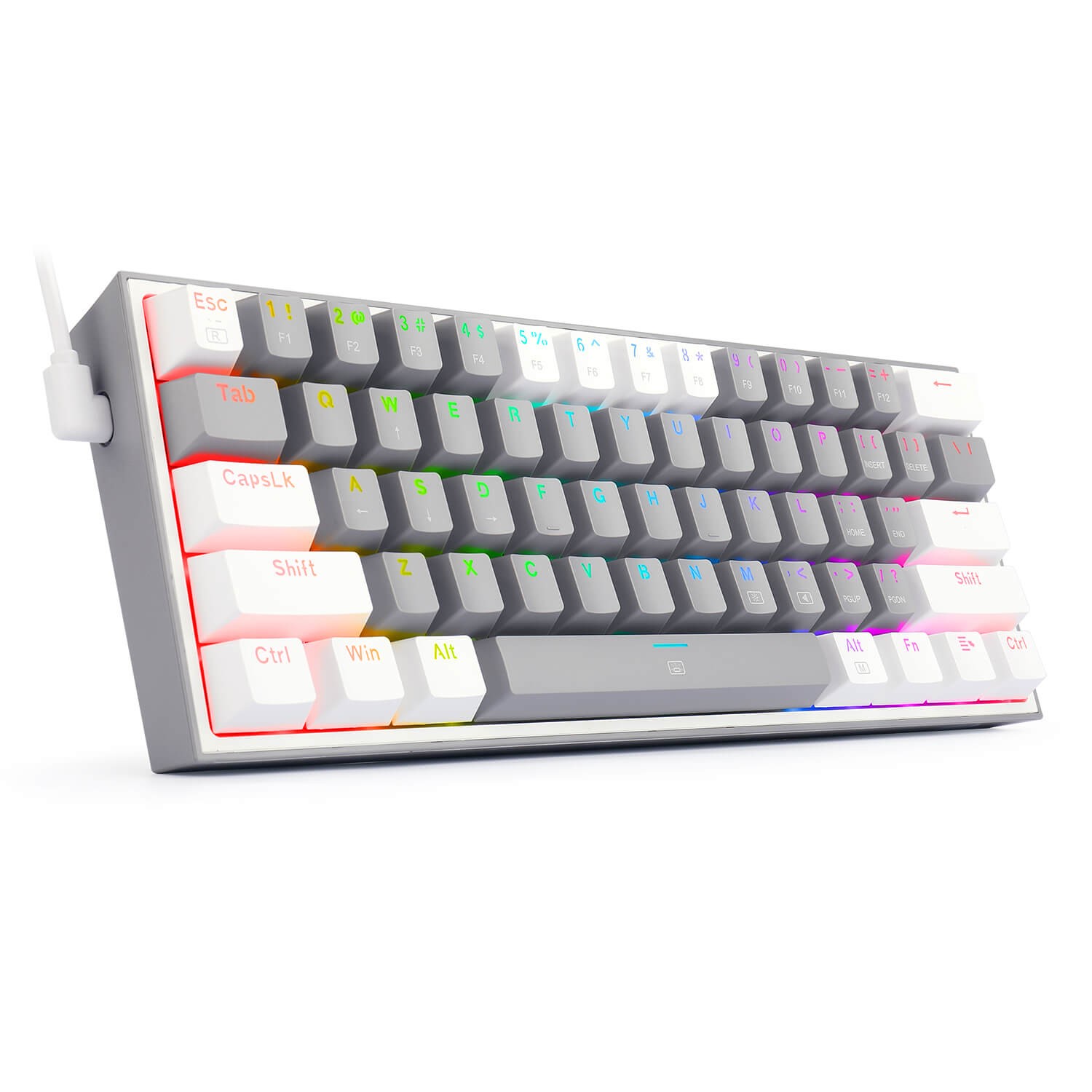 Clavier Gamer - Mécanique REDRAGON K617 FIZZ 60% RGB GREY & WHITE