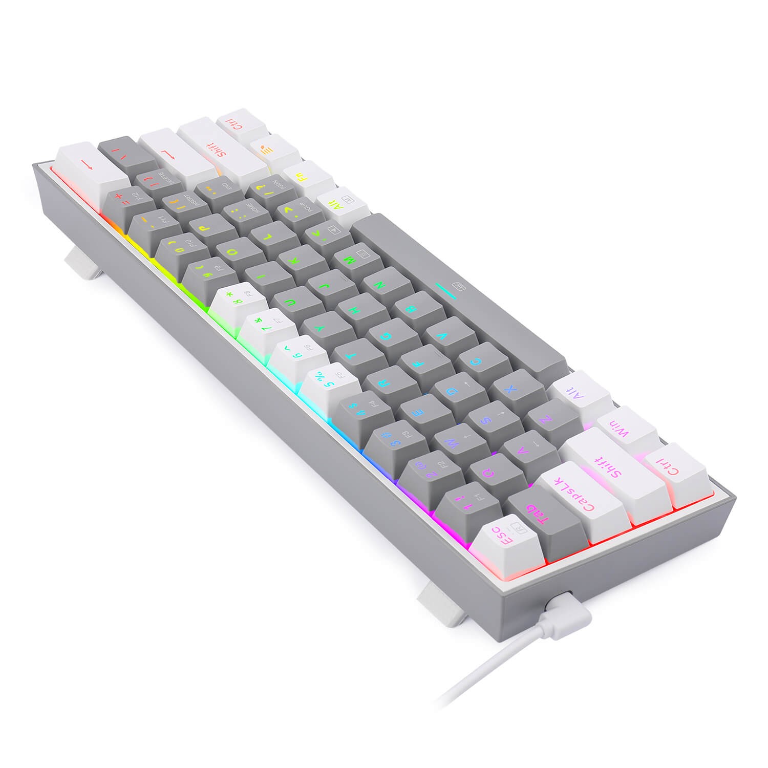 Clavier Gamer - Mécanique REDRAGON K617 FIZZ 60% RGB GREY & WHITE