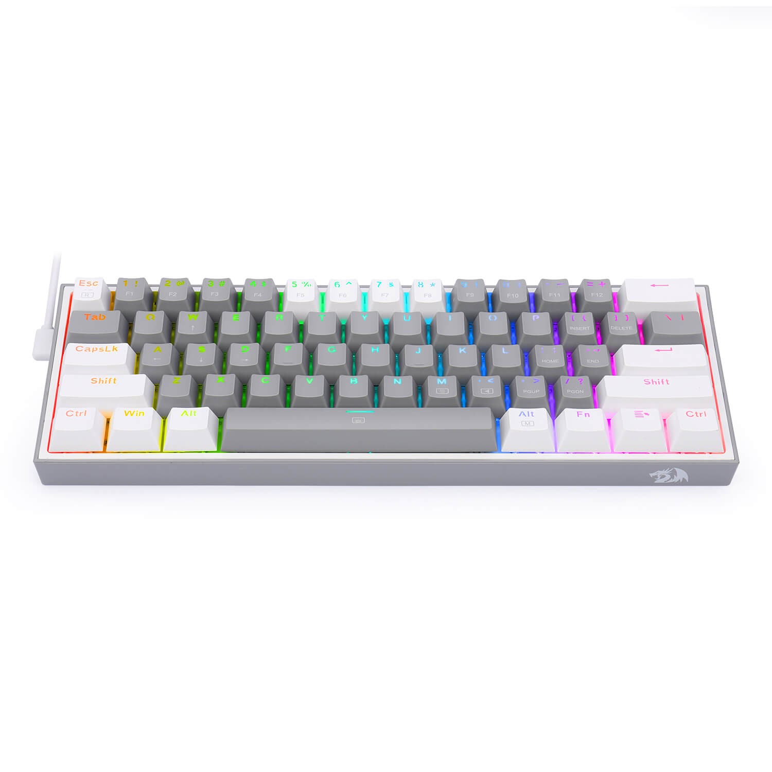 Clavier Gamer - Mécanique REDRAGON K617 FIZZ 60% RGB GREY & WHITE