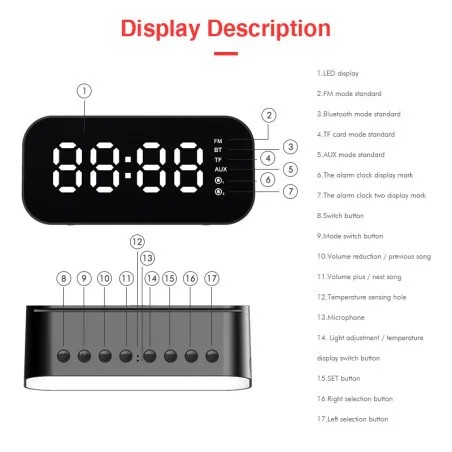 HAUT-PARLEUR BLUETOOTH HAVIT M3 RADIO - ALARM