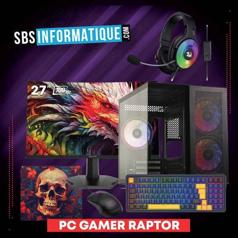 PC Gamer RAPTOR Pack - Ryzen 5 3600 - RTX 3050 8G - 16Gb - 512 Gb