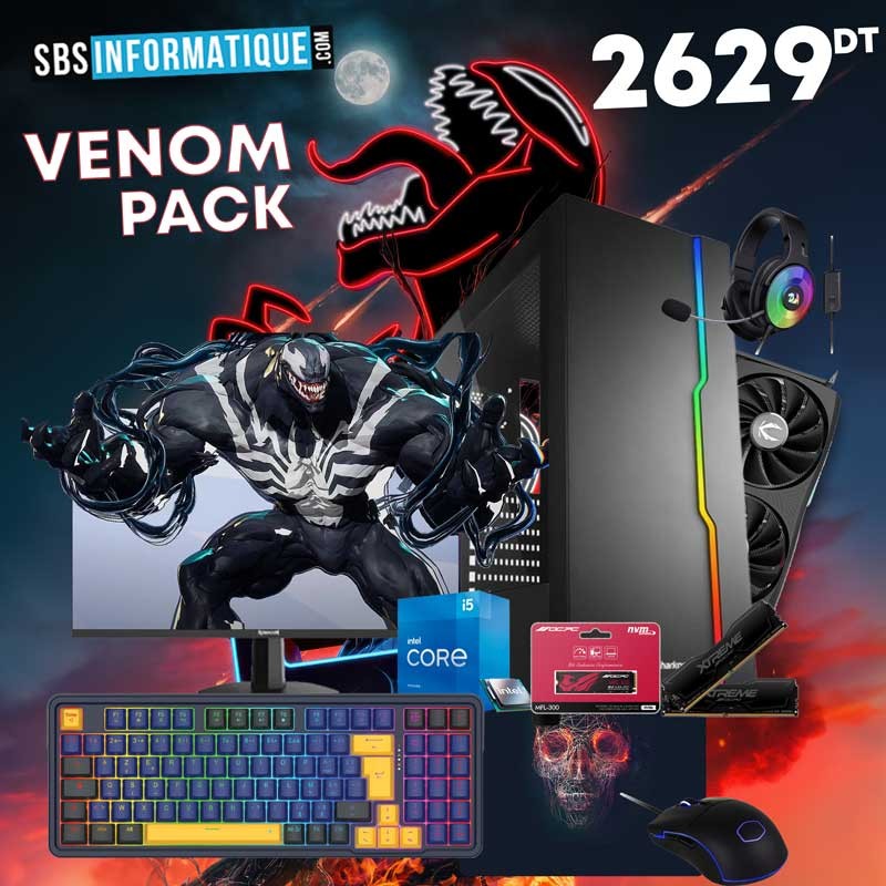 PC Gamer VENOM Pack - Intel i5-11400f - RTX 3060 12G - 16Gb - 512 Gb