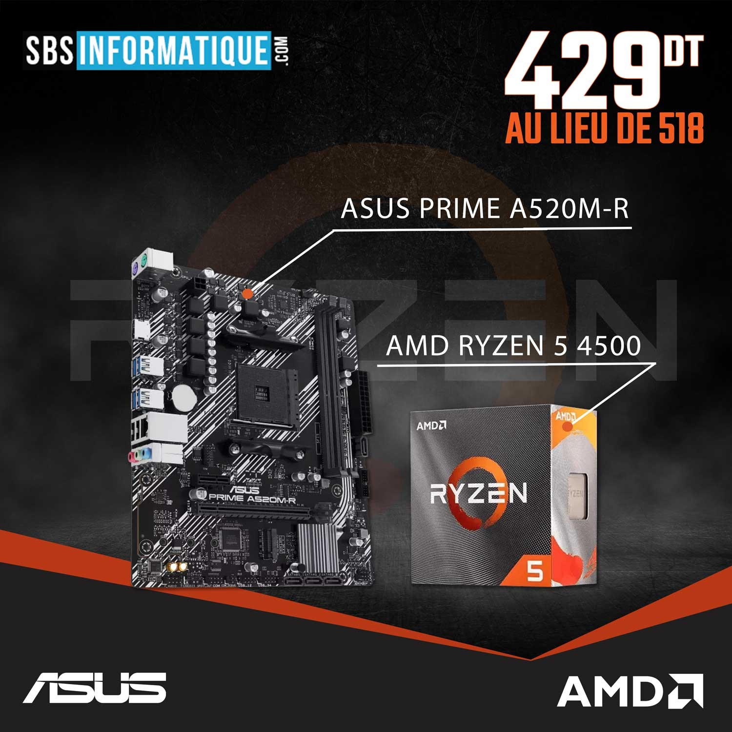 PACK UPGRADE AMD RYZEN 5 4500 - 518,000 TND