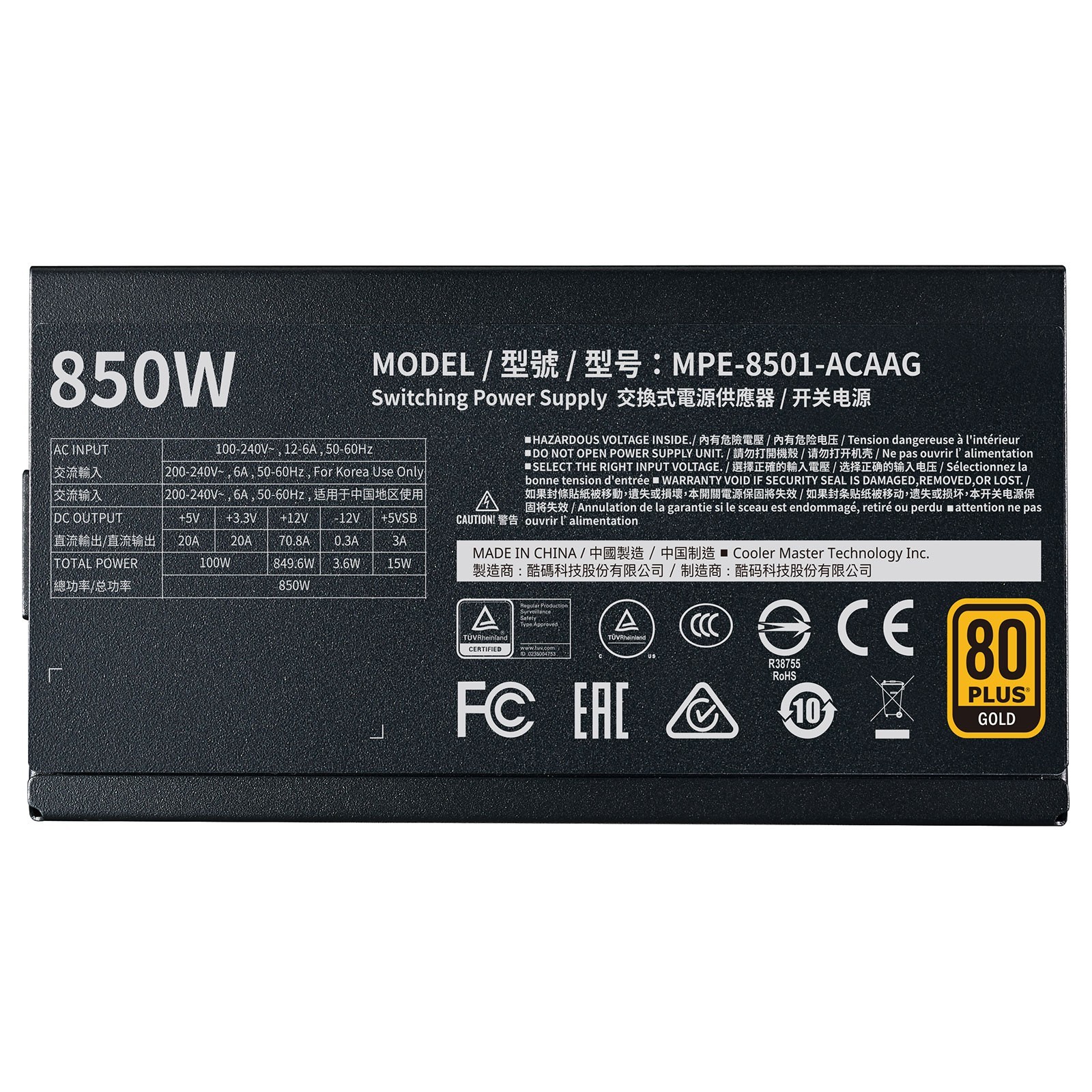 ALIMENTATION MWE Gold V2 FM 850W A/EU Cable