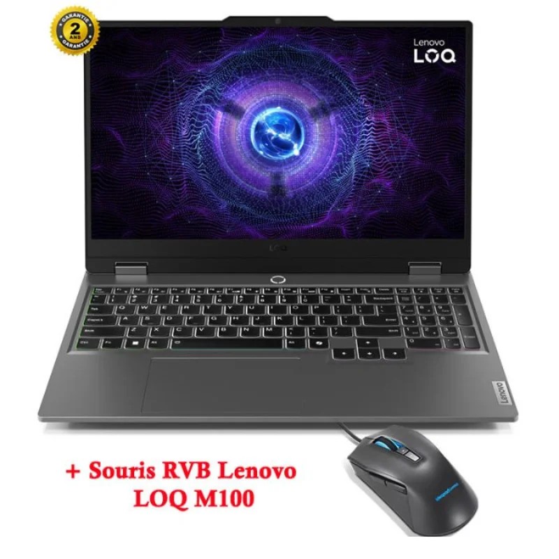 PC Portable - LENOVO LOQ 15IAX9 i5-12450HX 16Go 512Go SSD RTX3050