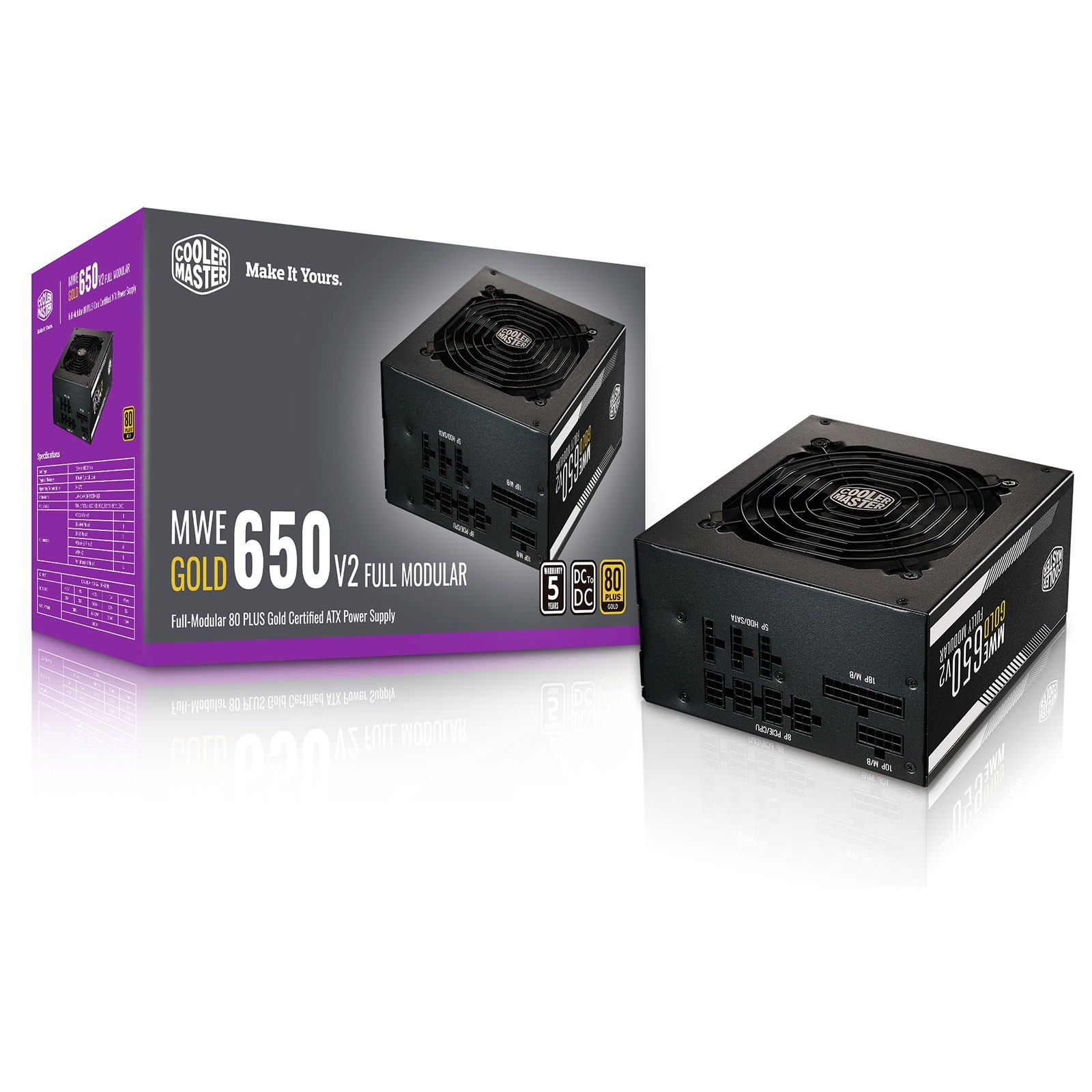 Alimentation MWE Gold V2 FM 650W FULL MODULAR